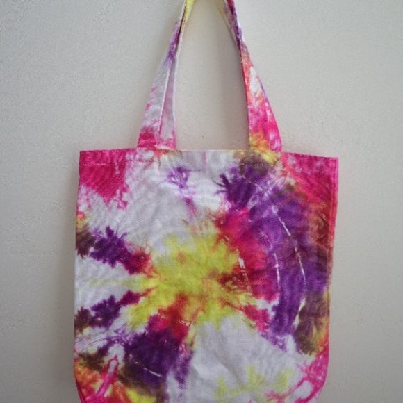Tie Dye Canvas Tote Bag, Rainbow Tote Bag, Summer Tote Bag - Picture 1 of 4